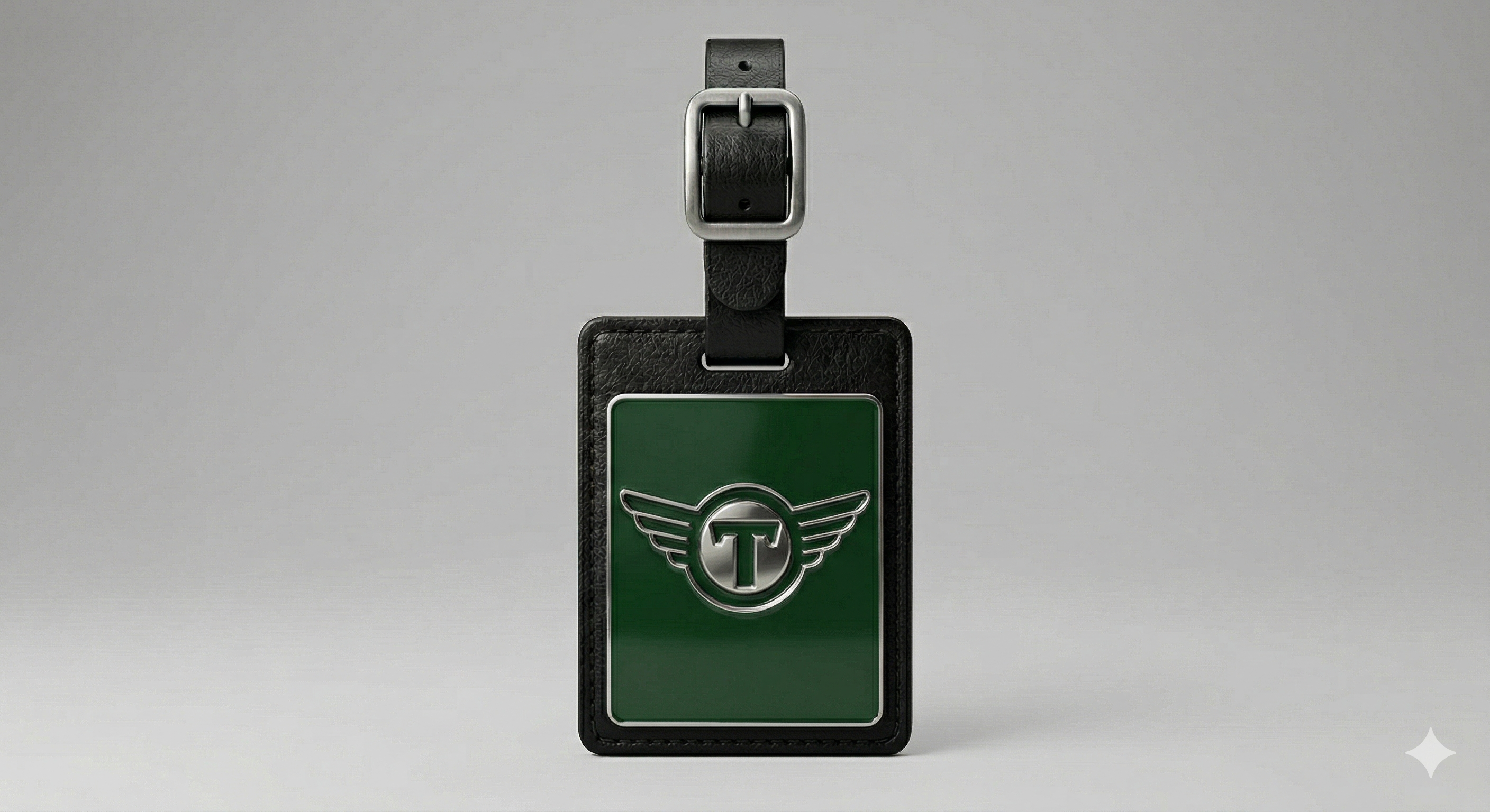 Leather enamel bag tag