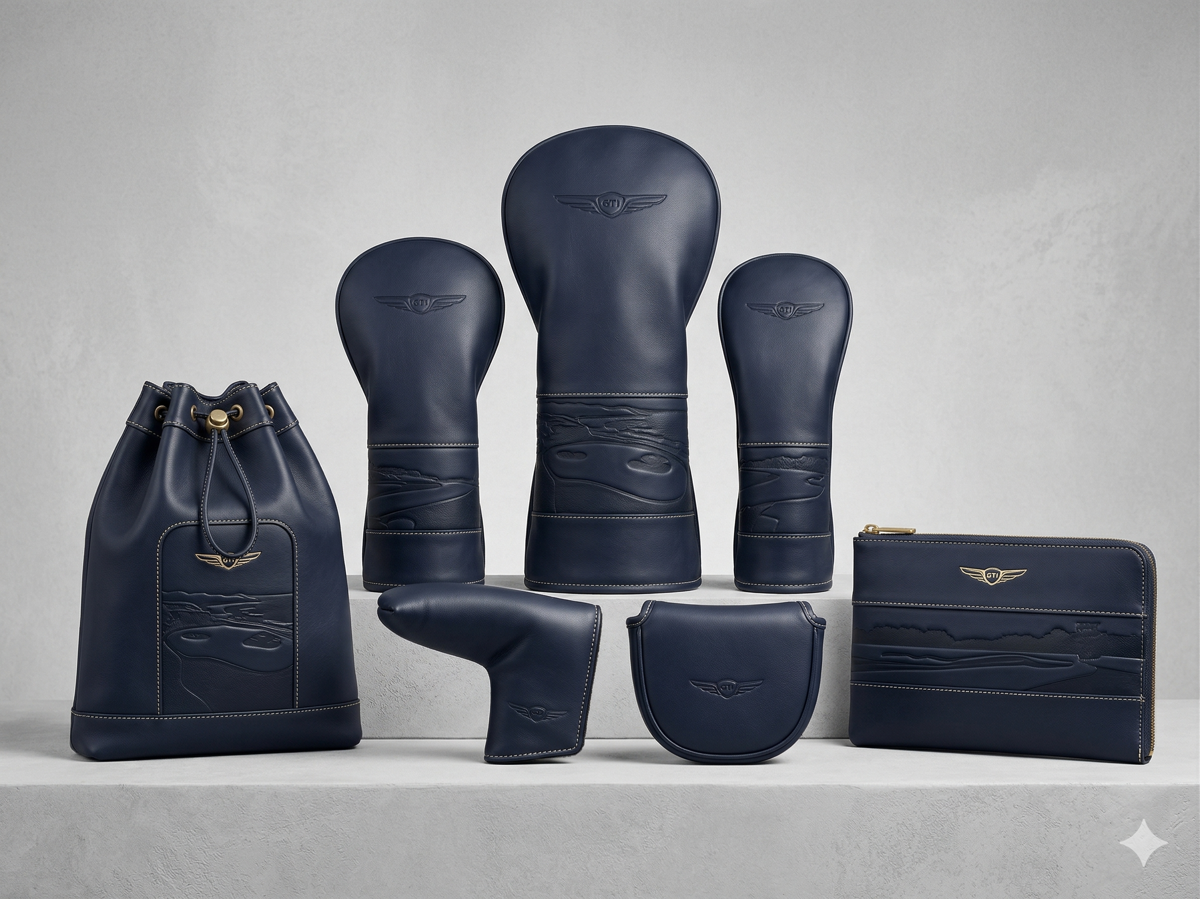GTI Links Collection — navy embossed course landscape