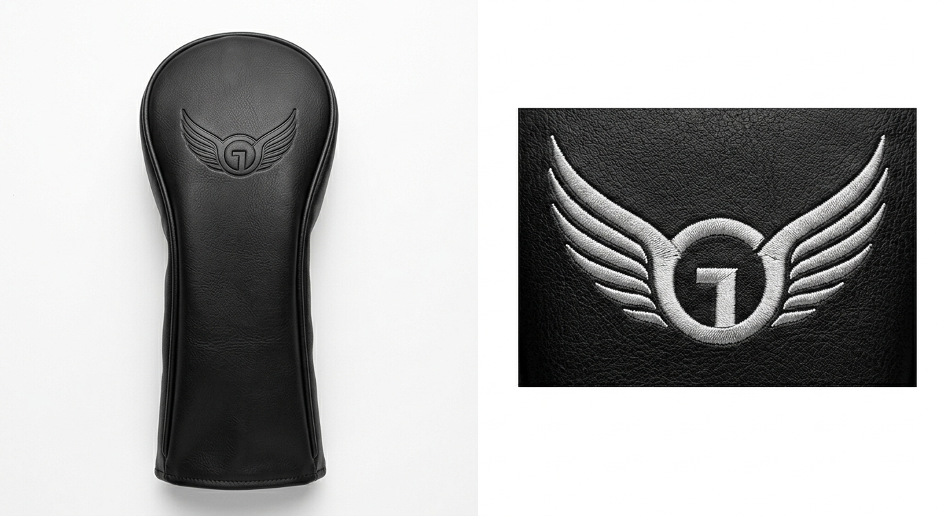 Driver headcover embossed embroidered