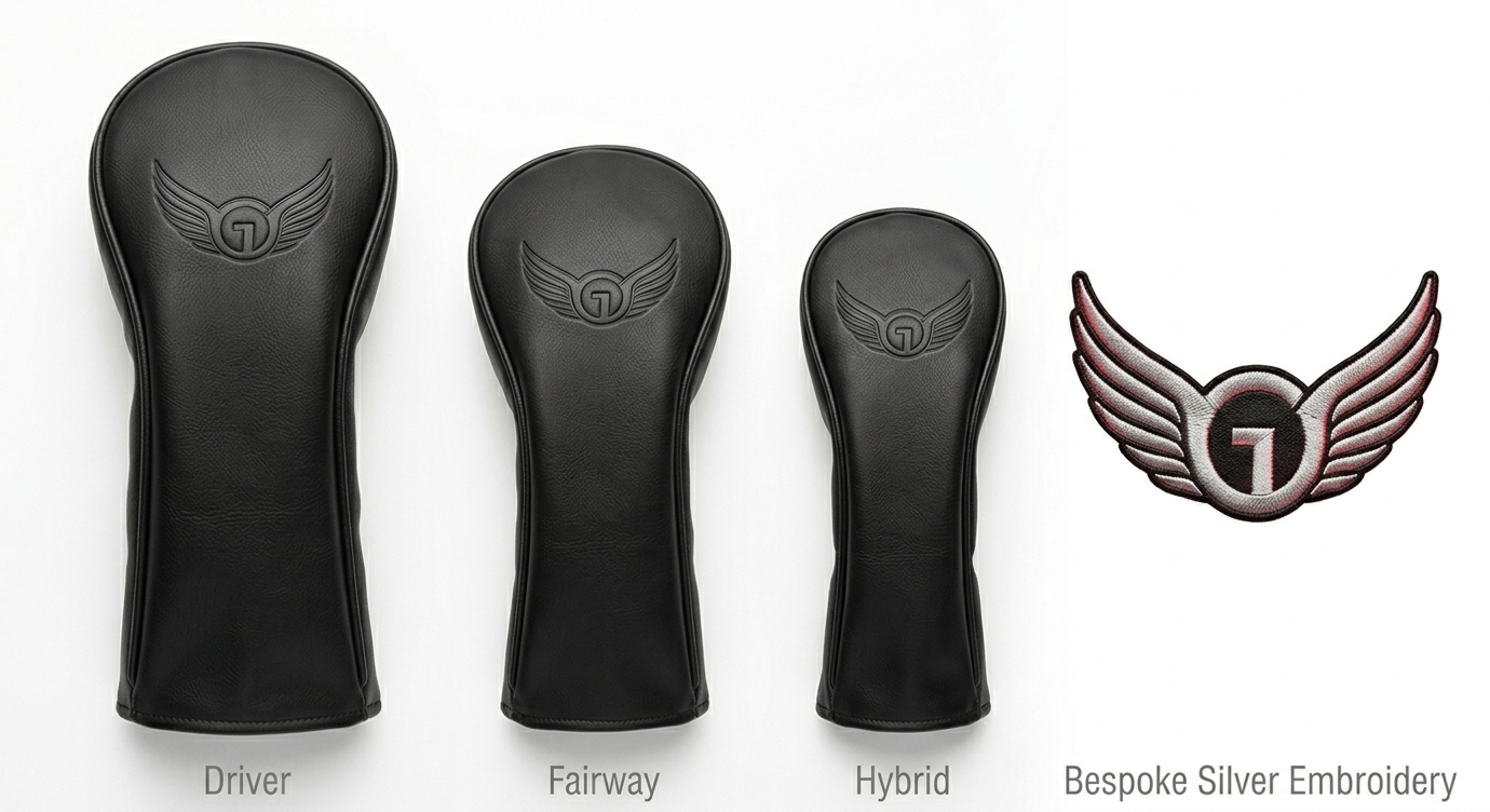 Embossed leather headcovers