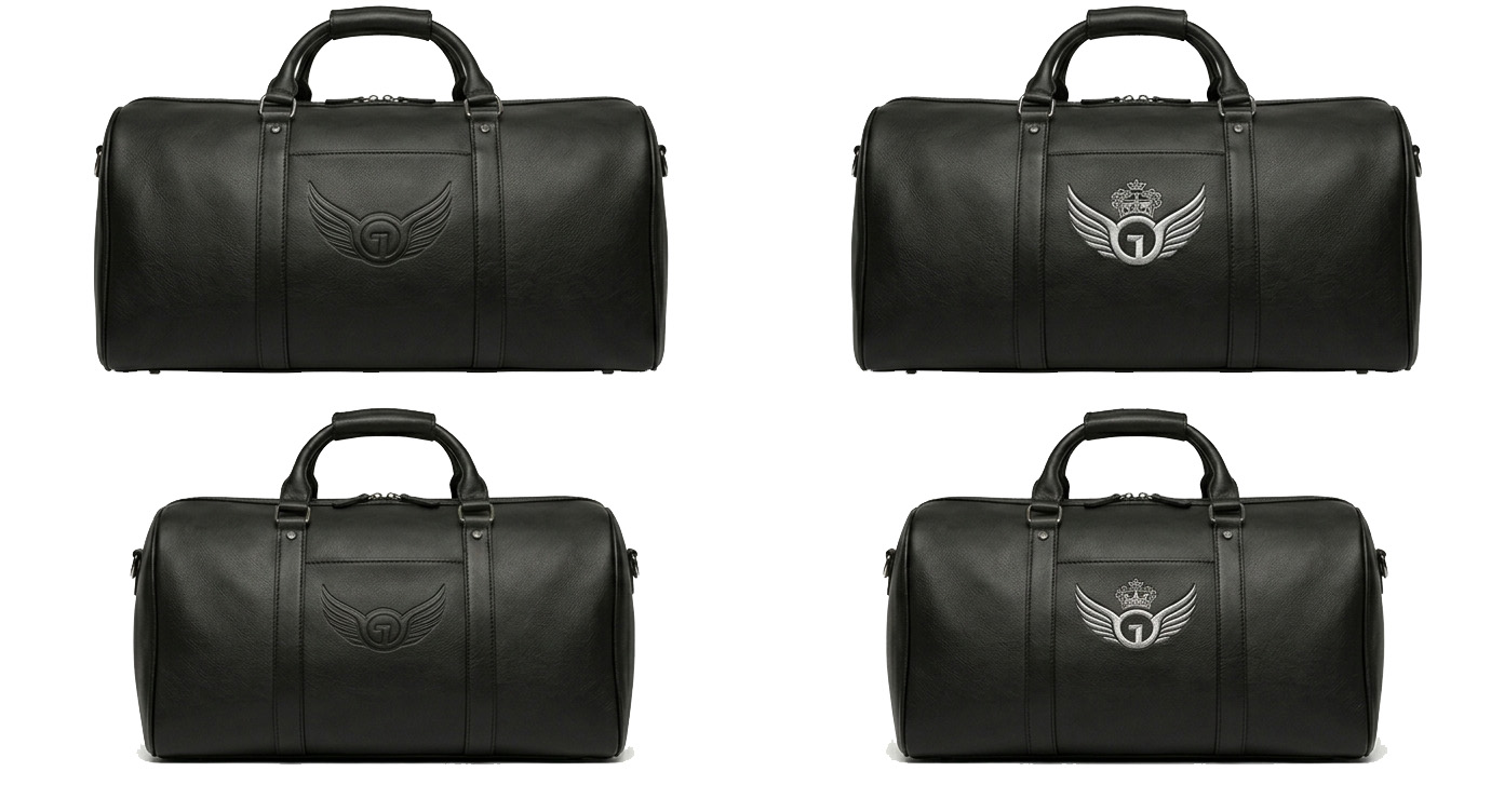 Holdall and weekender embossed embroidered