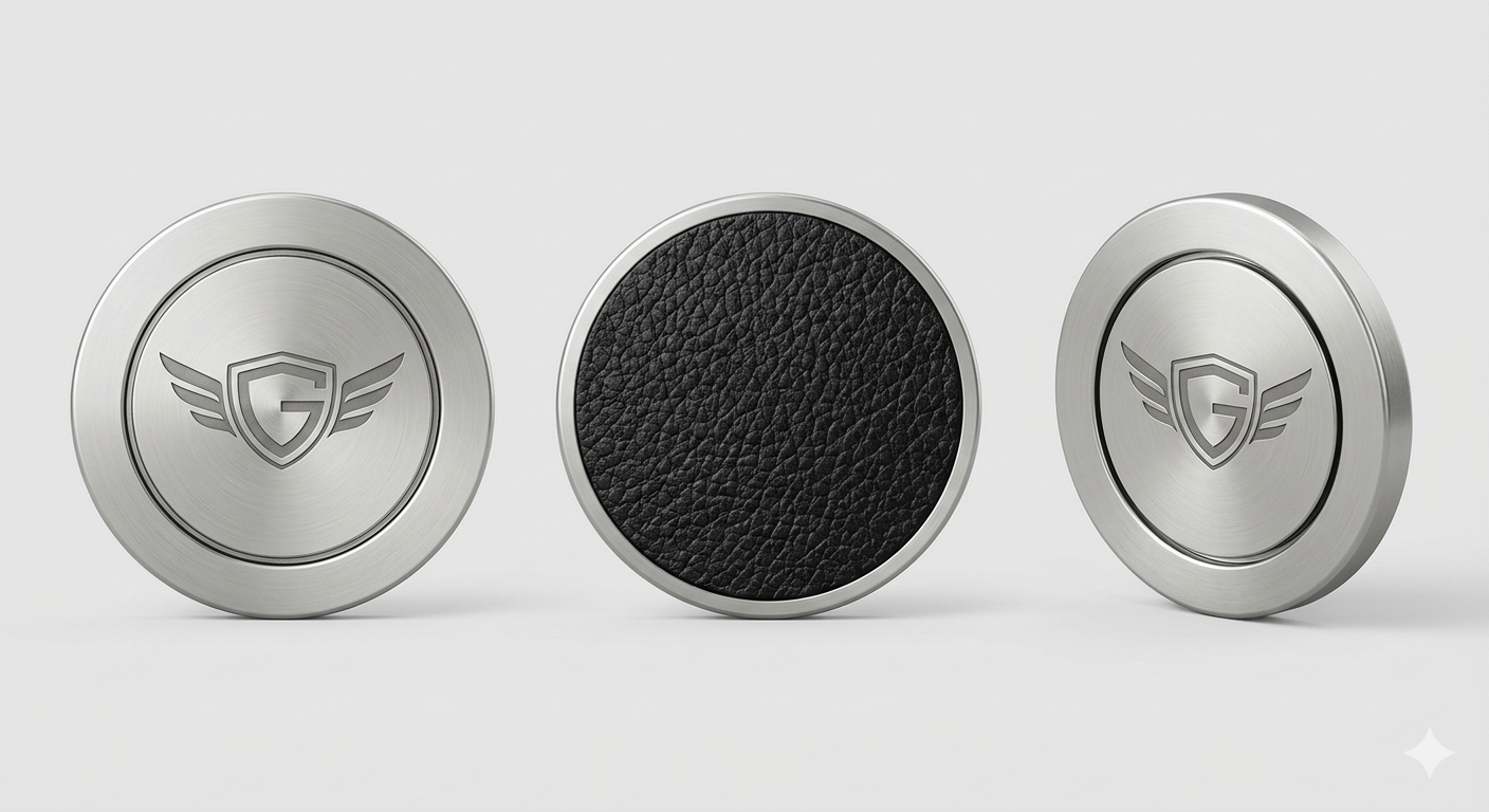 Leather hybrid coin marker